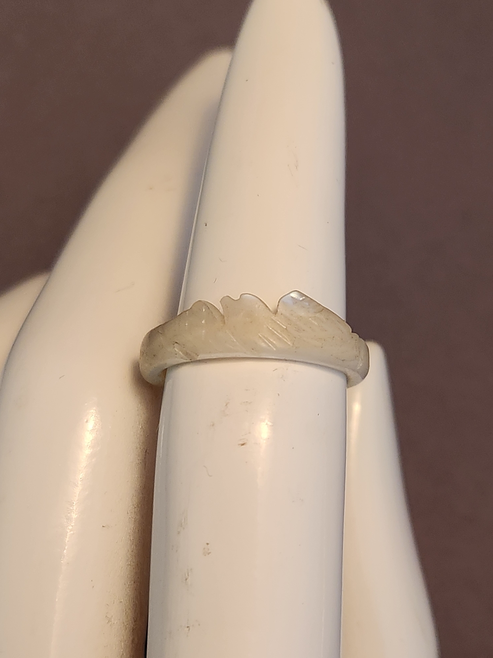 Vintage Carved Natural Shell Ring